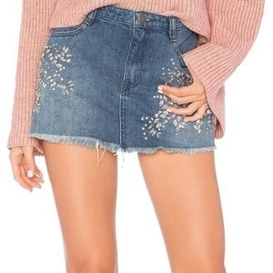 Free People Denim Skirt with Rhinestones - NWT
